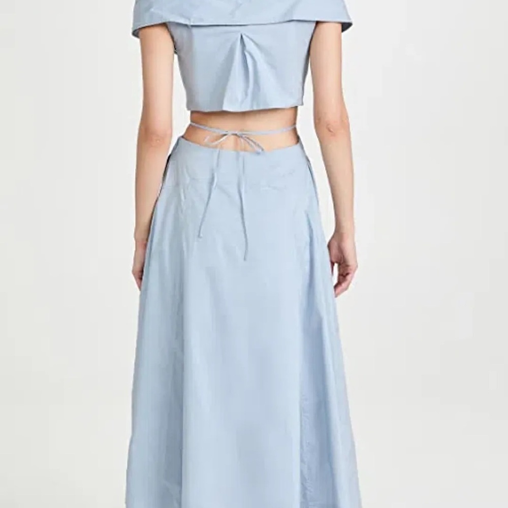 Jonathan Simkhai Light Blue Cutout Midi Dress - Picture 3 of 13